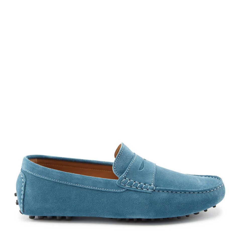 Penny Driving Loafers petrol blue suede