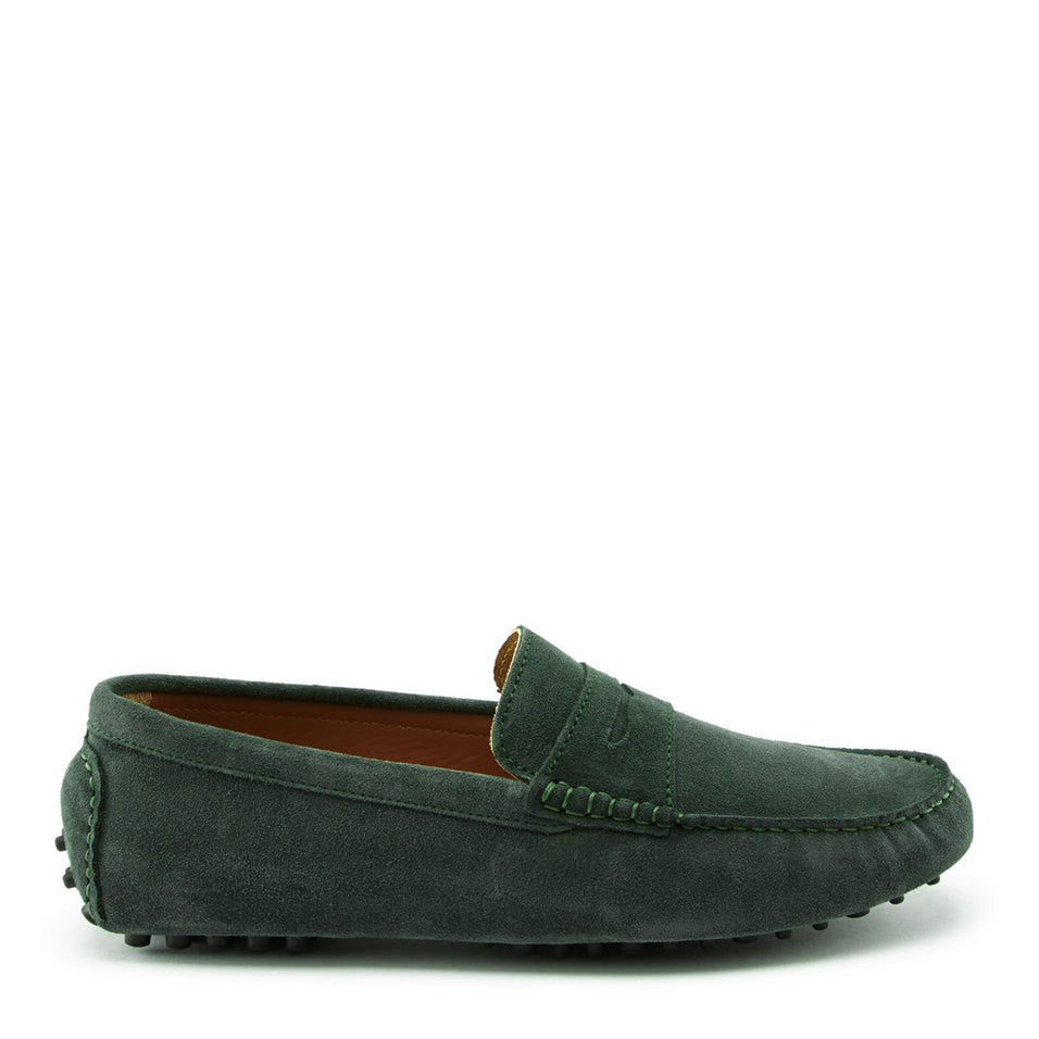 Penny Driving Loafers racing green suede