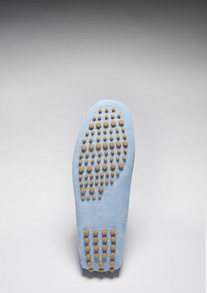 Laced Driving Loafers, sky blue suede