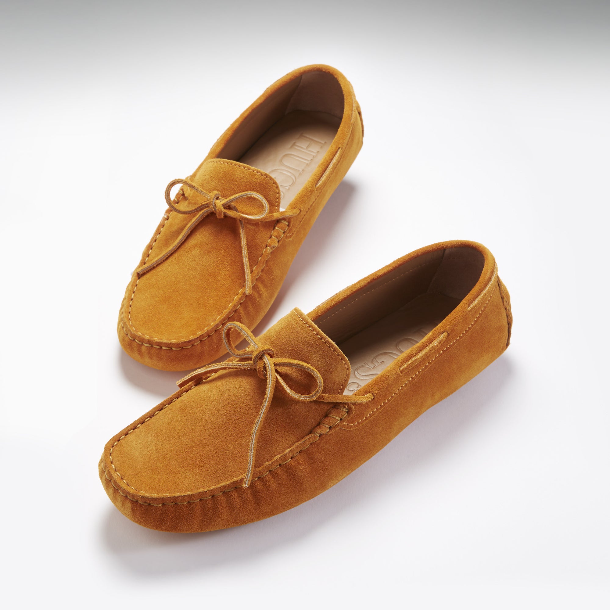 Orange sale leather loafers