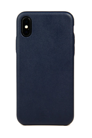 Coque pour iPhone X, cuir bleu marine