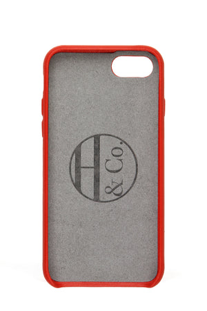 Coque iPhone 7/8, cuir rouge