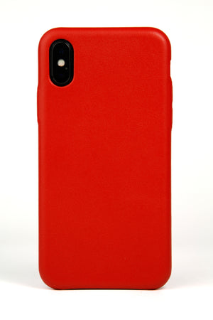 iPhone X Case, Red Leather