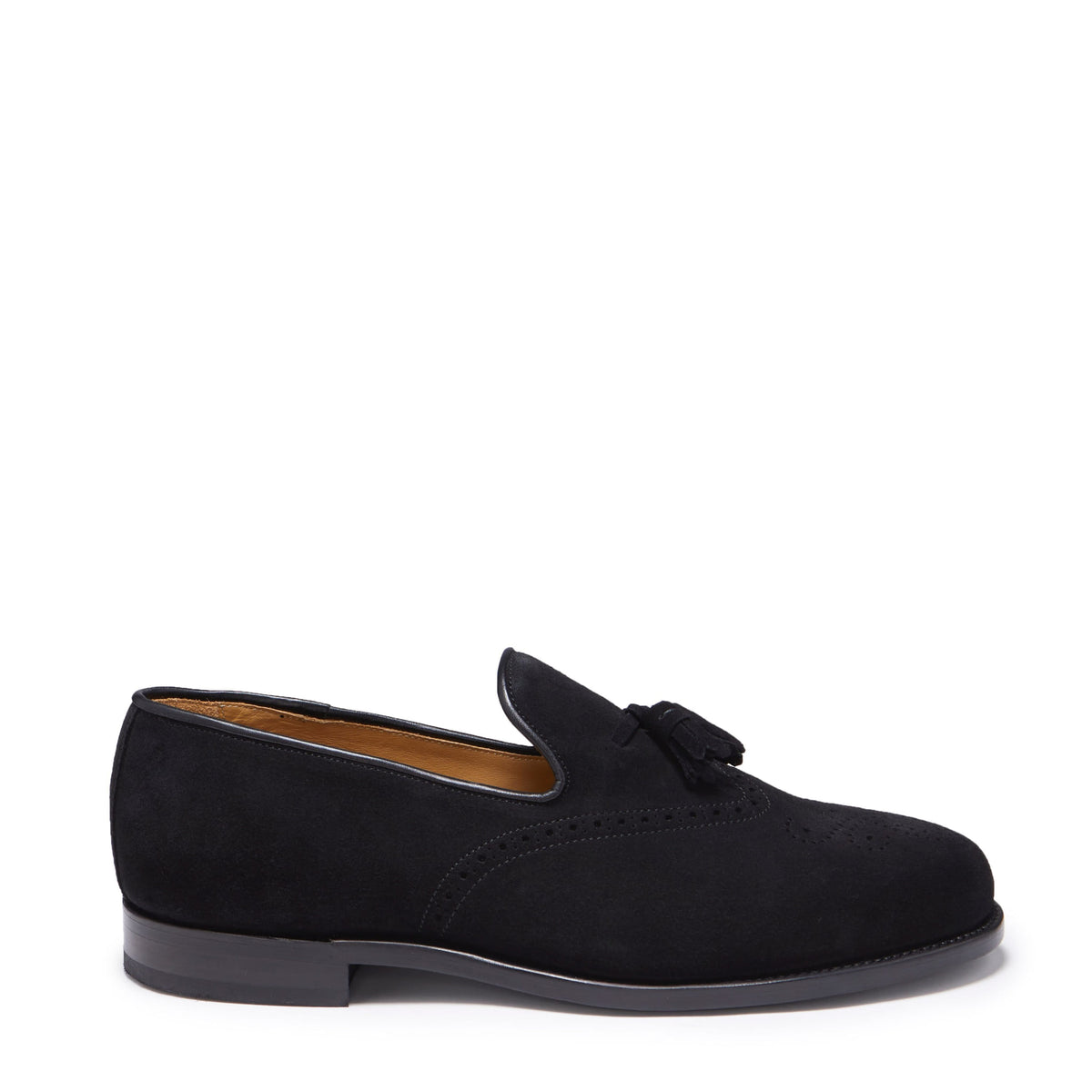Hugs &amp; Co. Black Suede Tasselled Brogues, Welted Leather Sole