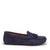 Mocassins de conduite femme à pompons Semelle gomme intégrale, daim bleu marine