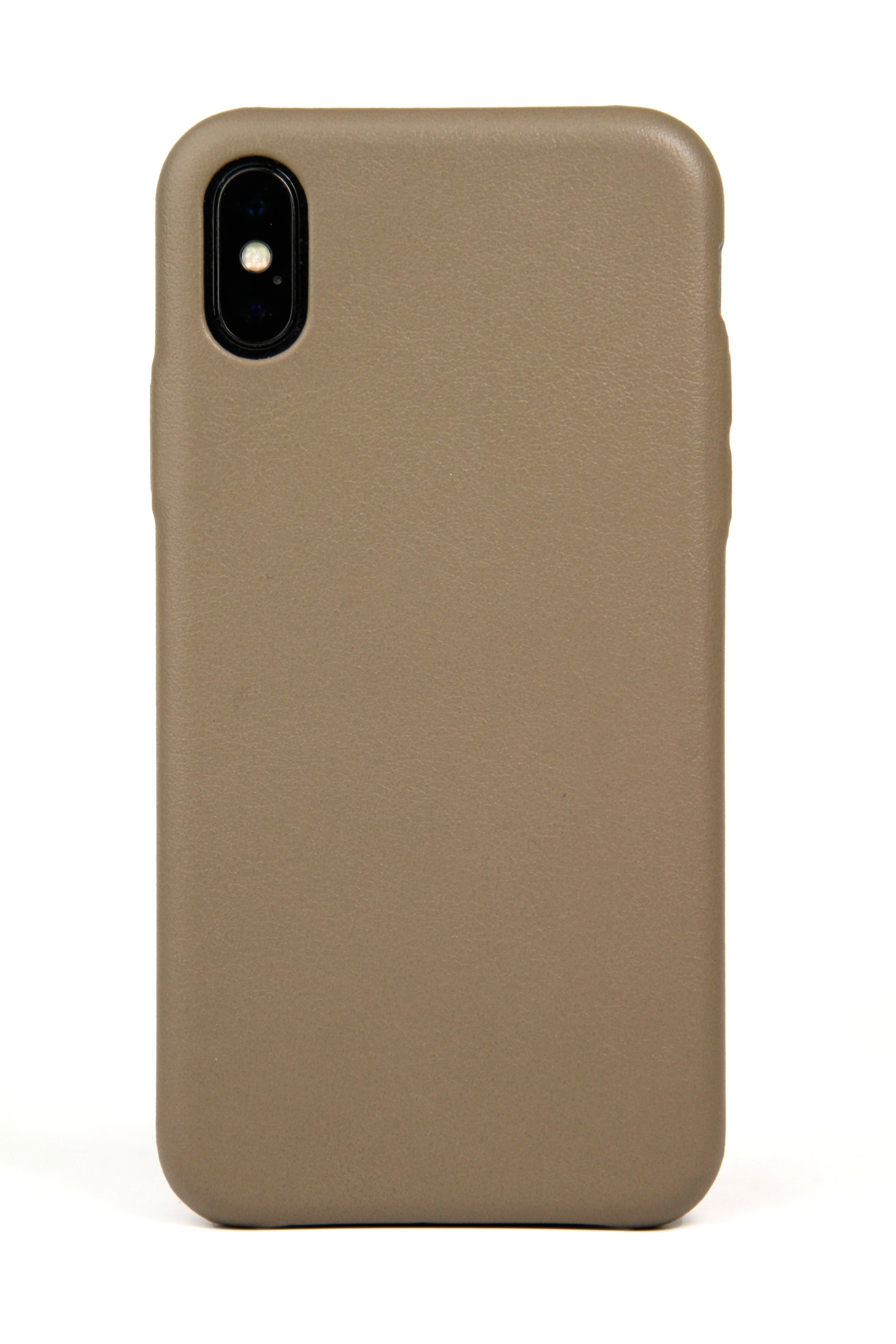Coque pour iPhone X, cuir taupe