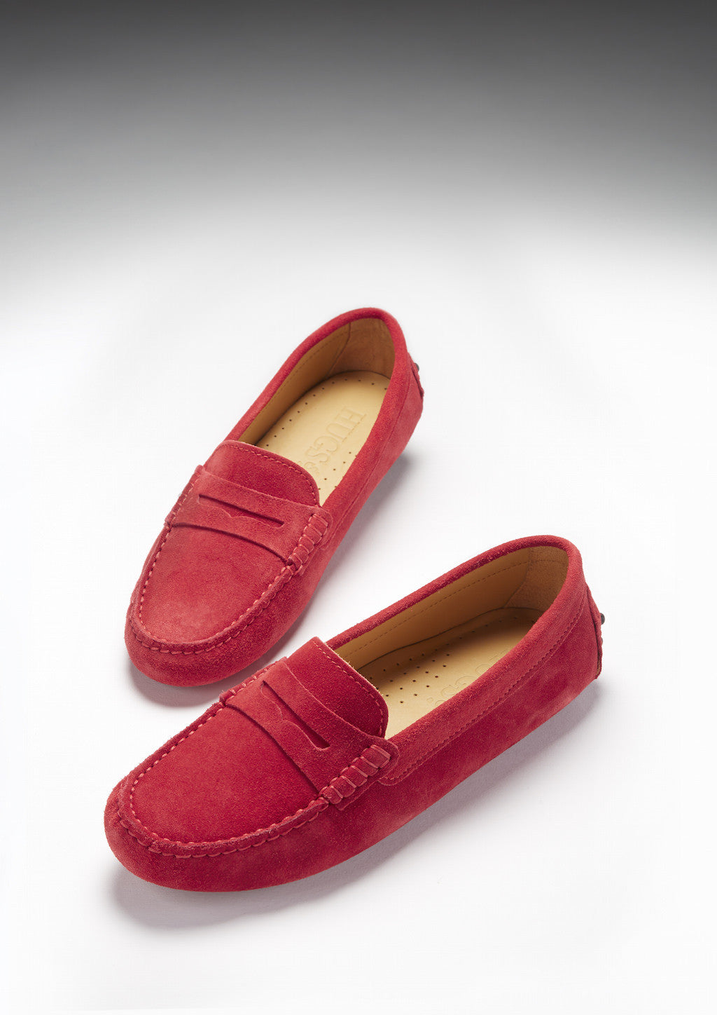 Red driving loafers Hugs & Co. 