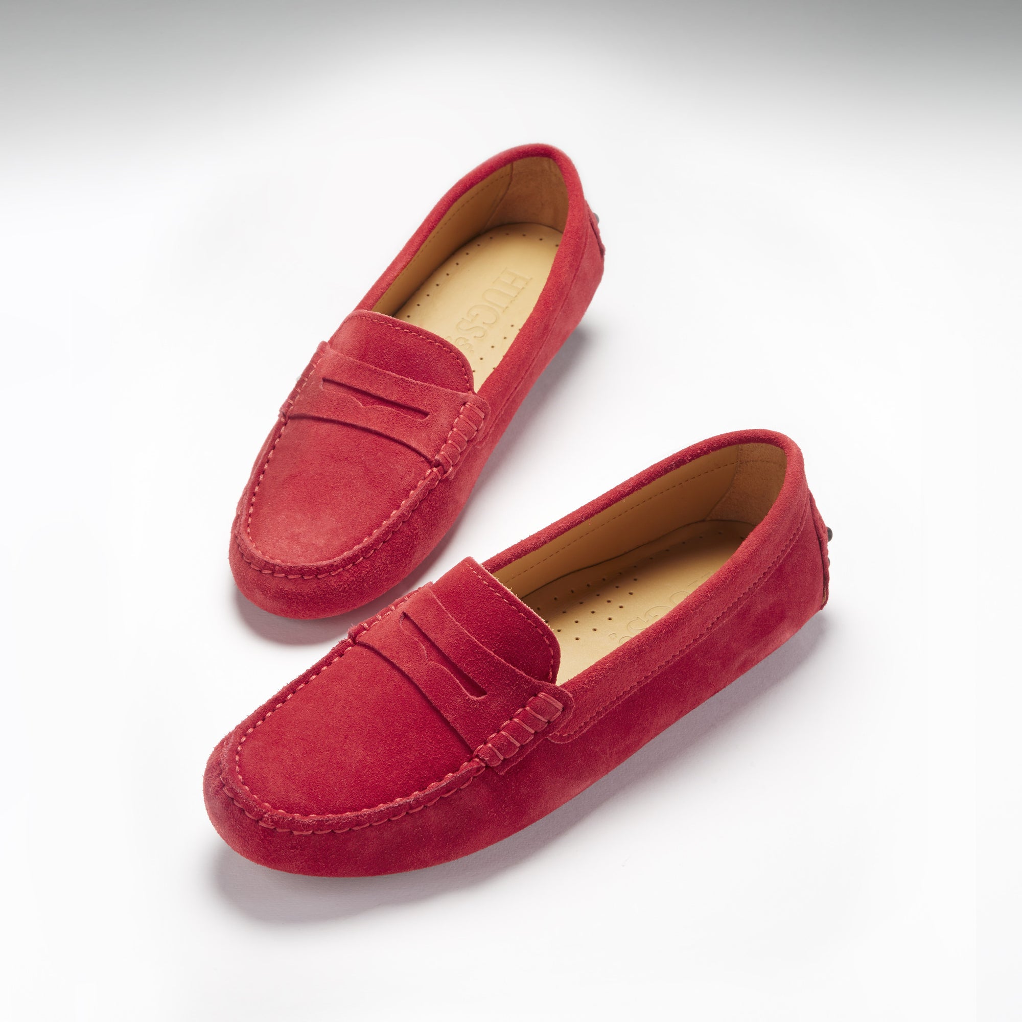 Mocassins Penny Driving pour femmes, daim rouge