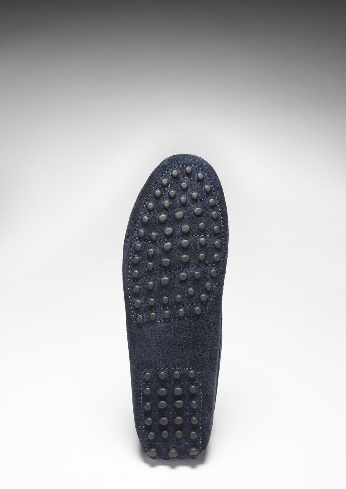 Mocassins femme à pompons, daim bleu marine