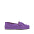 Mocassins de conduite à pampilles pour femme, daim gaufré violet