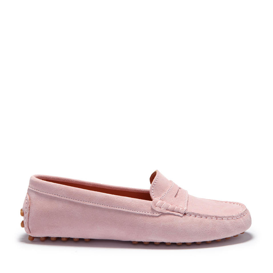 Women's Penny Driving Loafers, ice pink suede