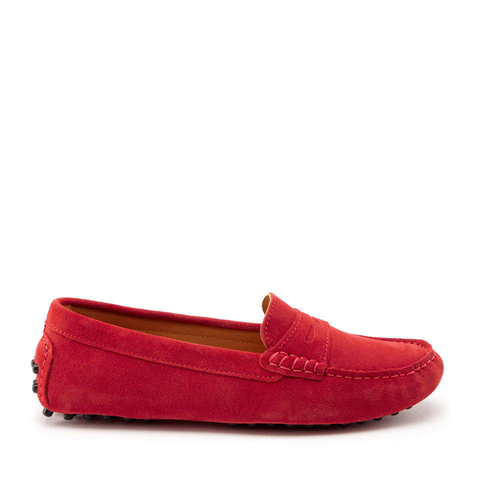 Women&#39;s Penny Driving Loafers, red suede