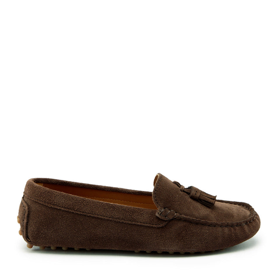 Women's Tasselled Driving Loafers, brown suede