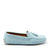 Mocassins femme à pompons, daim bleu ciel