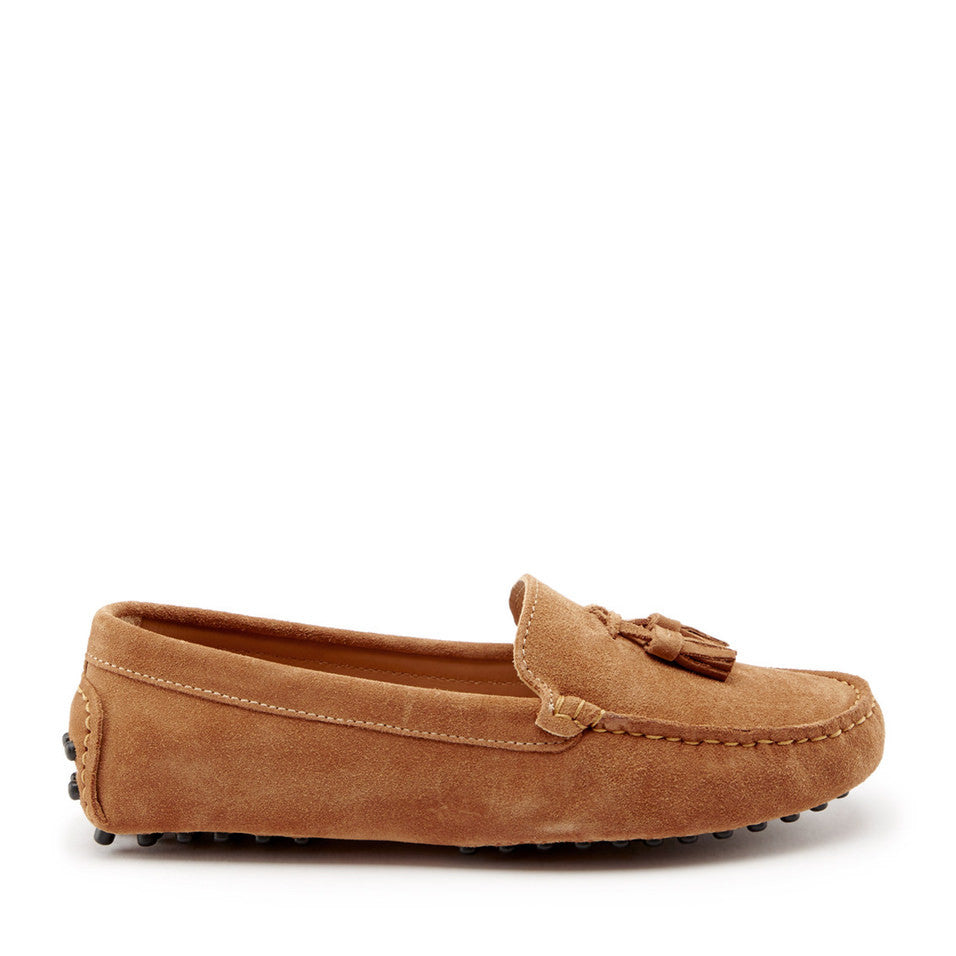 Women&#39;s Tasselled Driving Loafers, tobacco suede