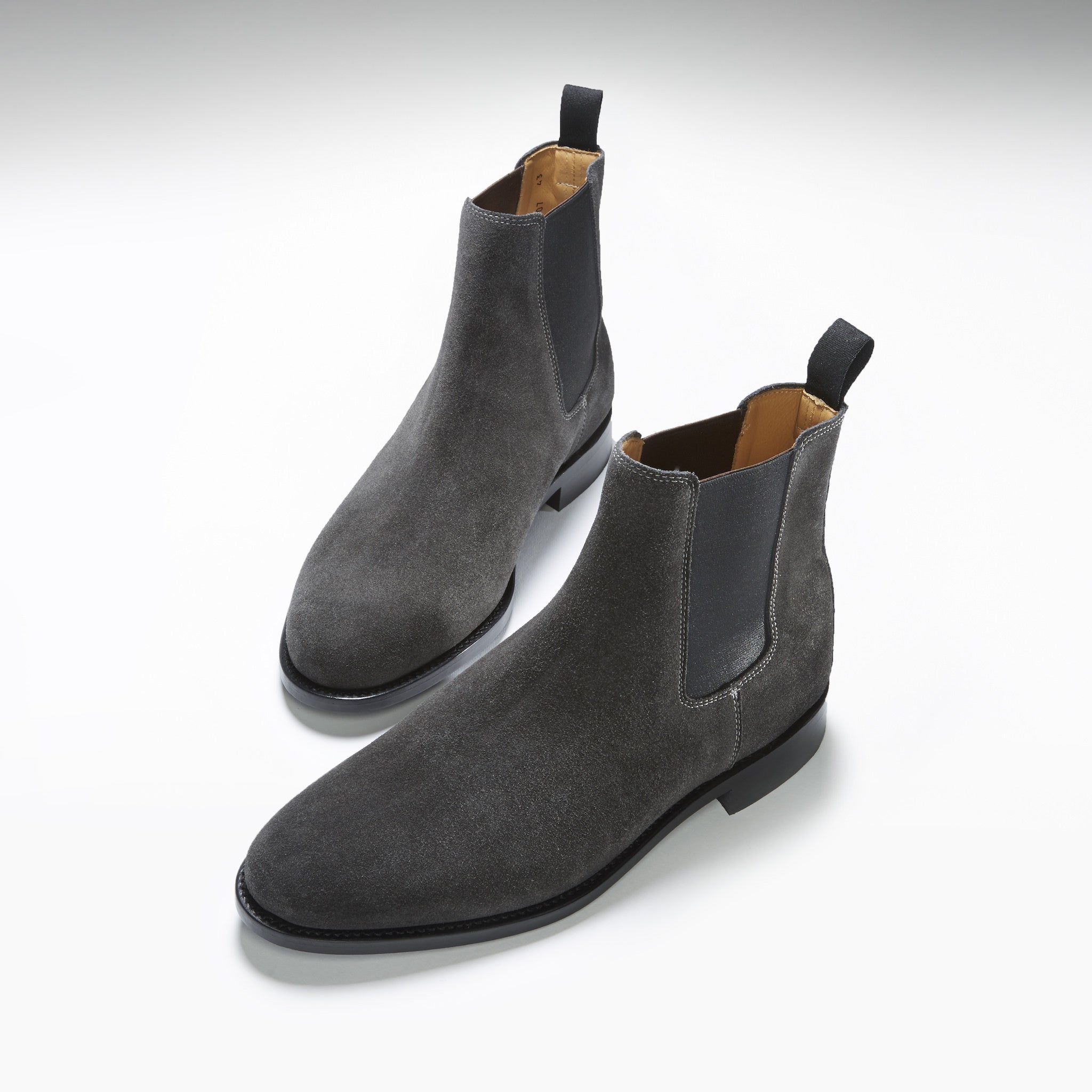 Grey Suede Chelsea Boots Welted Leather Sole Hugs Co