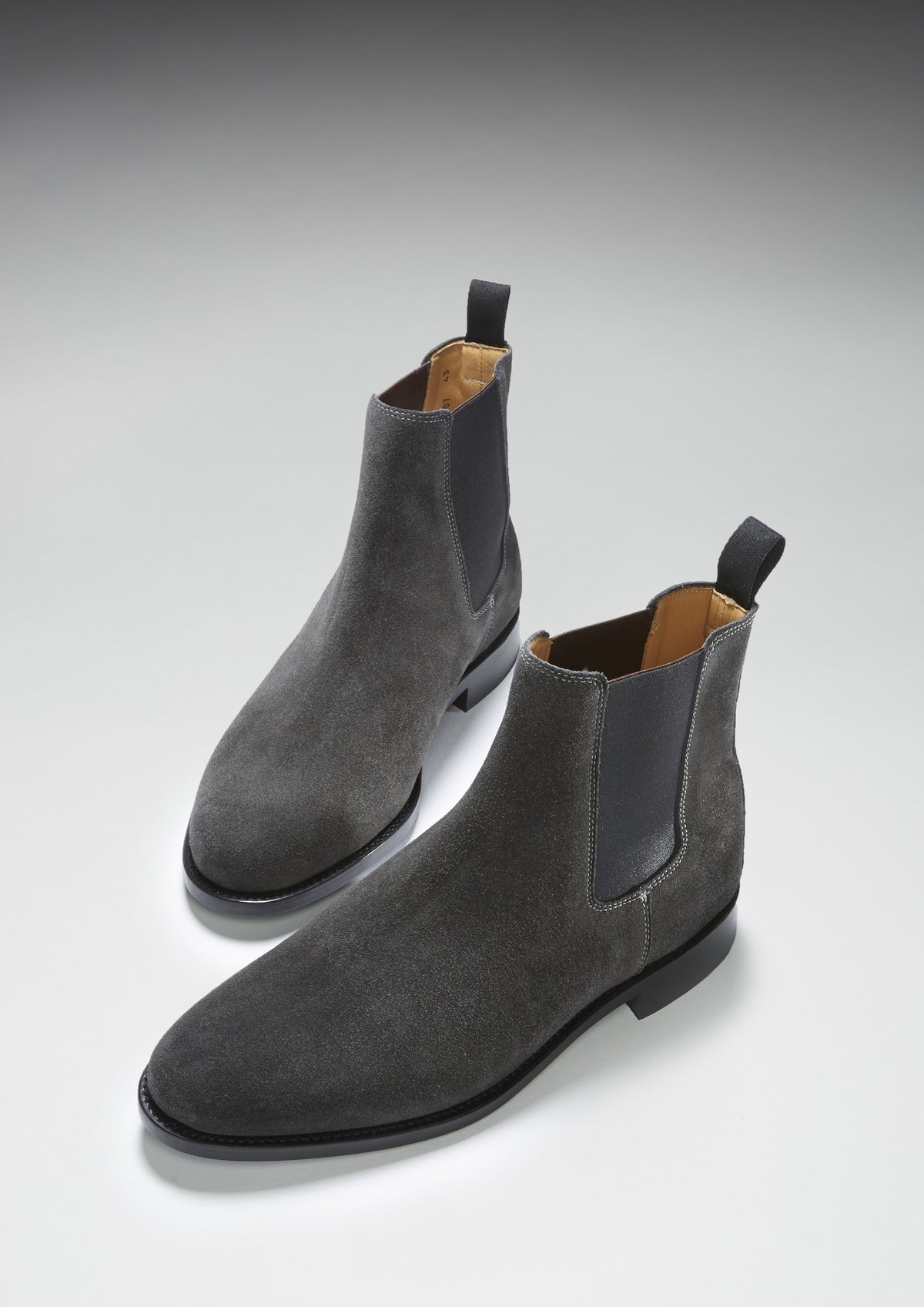 Grey suede chelsea boots