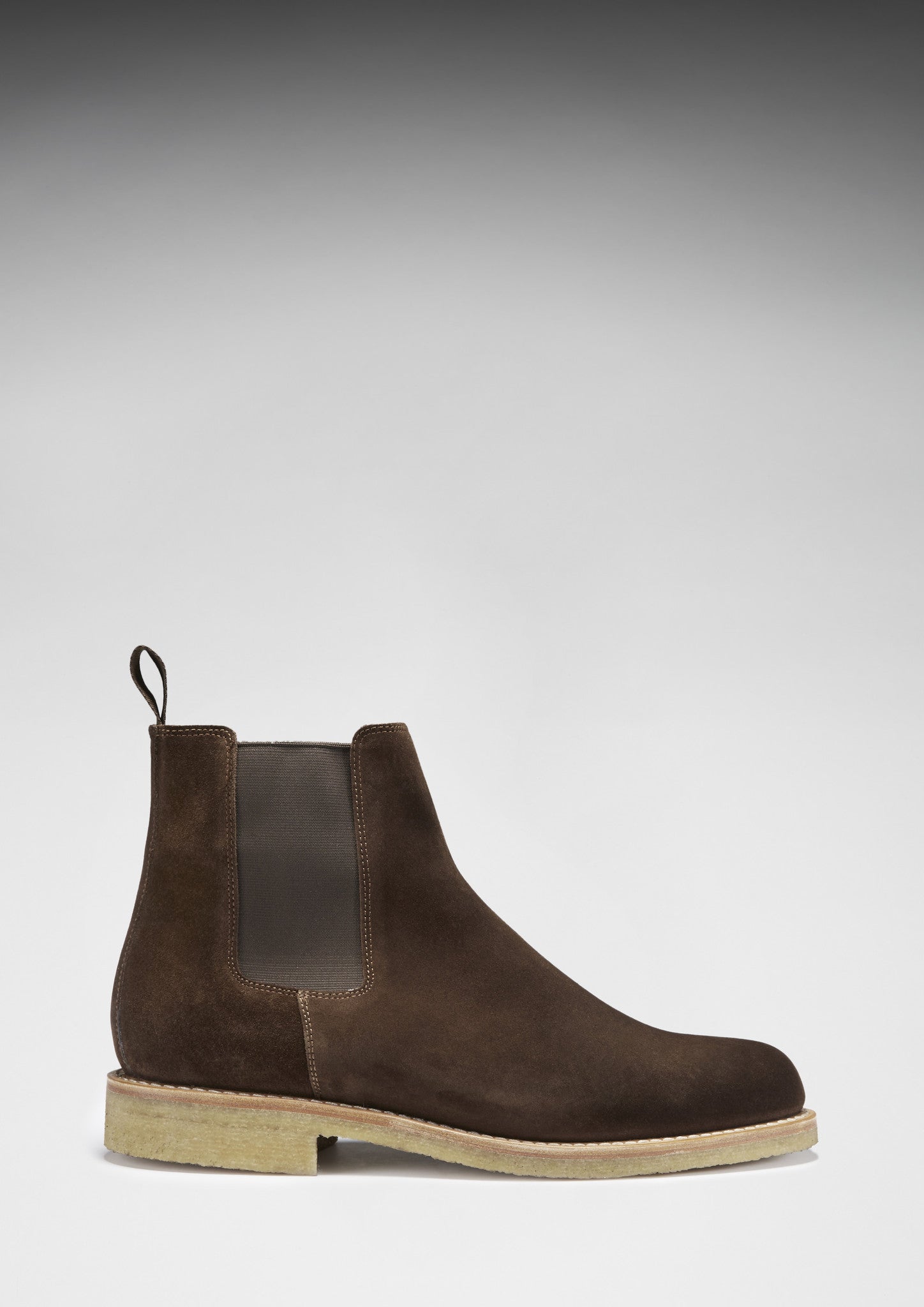Brown Suede Chelsea Boots Crepe Rubber Welted Sole Hugs Co