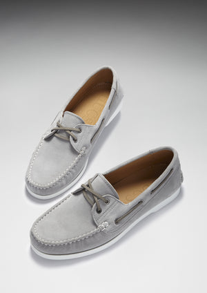 Deck Shoe Dove Grey Suede Three Quarter