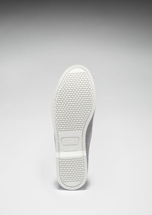 White Rubber Sole, Deck Shoe Dove Grey Suede