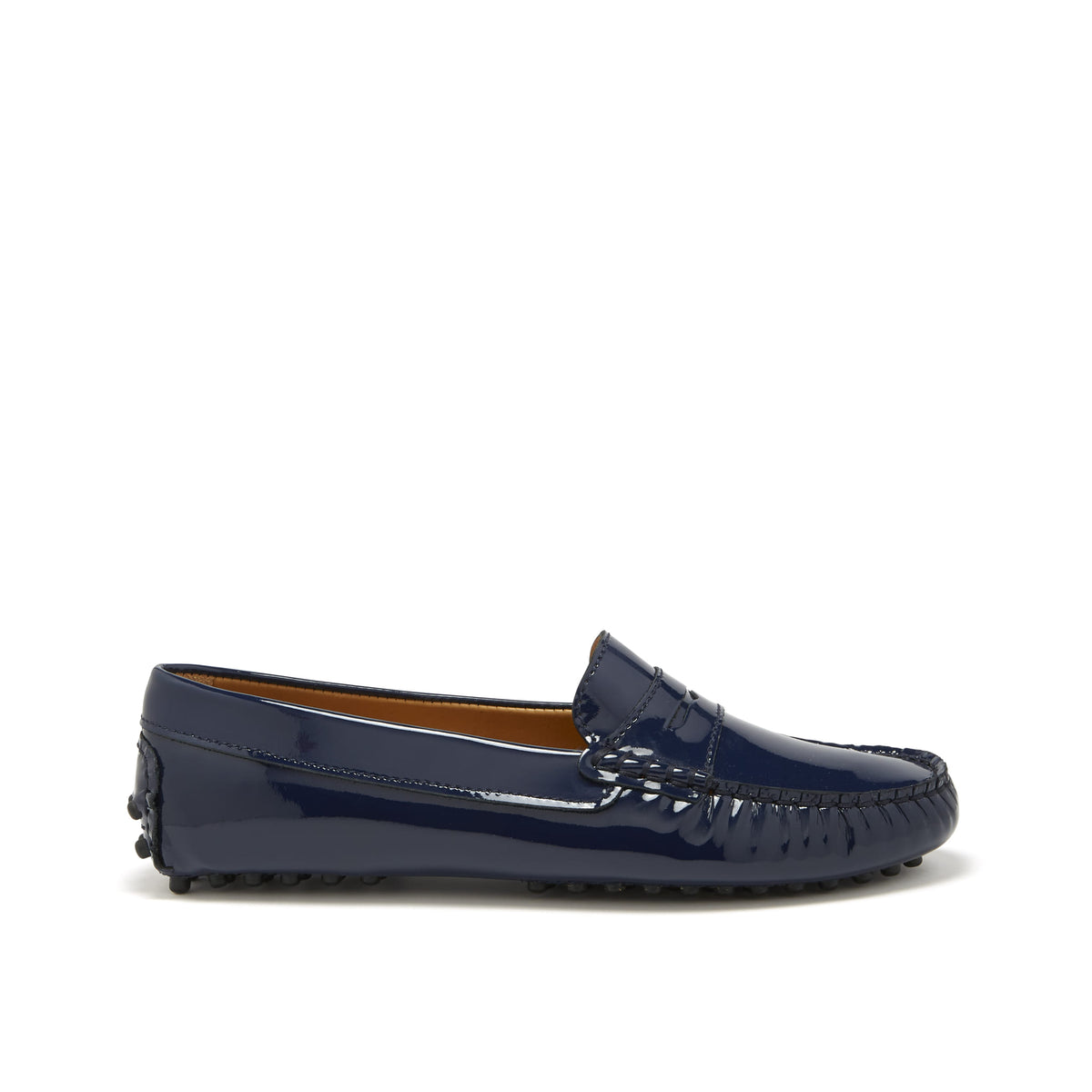 Women&#39;s Penny Driving Loafers, navy blue patent leather
