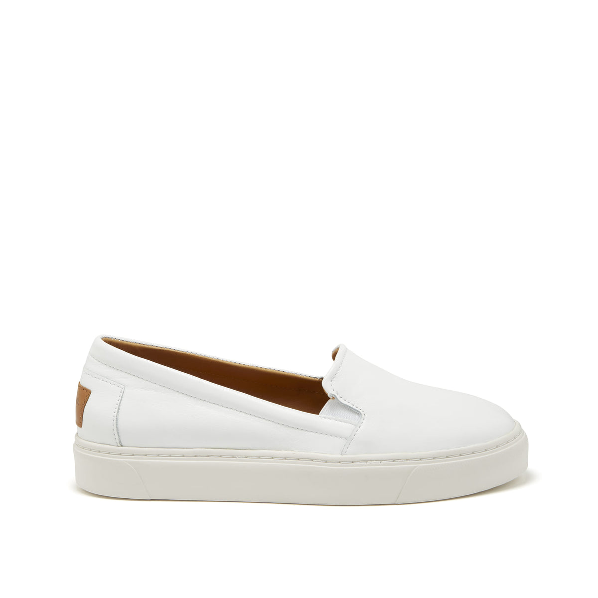 Women&#39;s Slip-On Sneakers, white leather