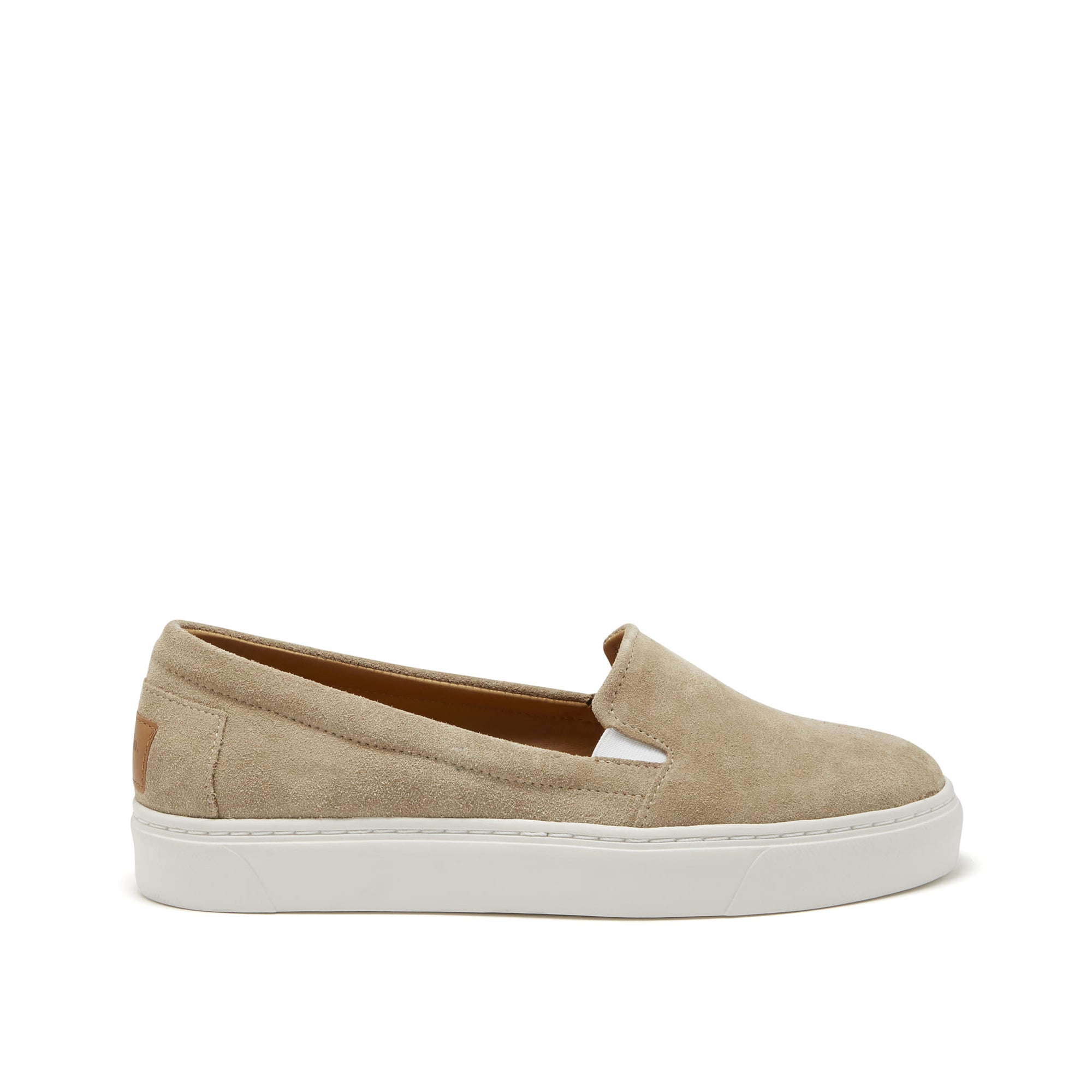 Slip-On-Sneaker für Damen, taupefarbenes Wildleder