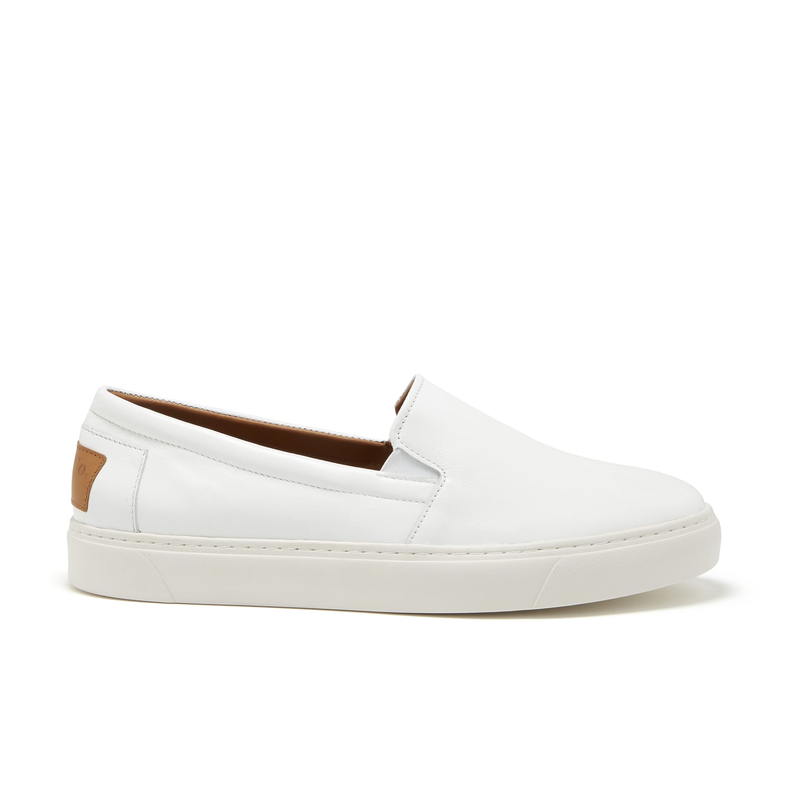 Slip-On Sneakers, weißes Leder