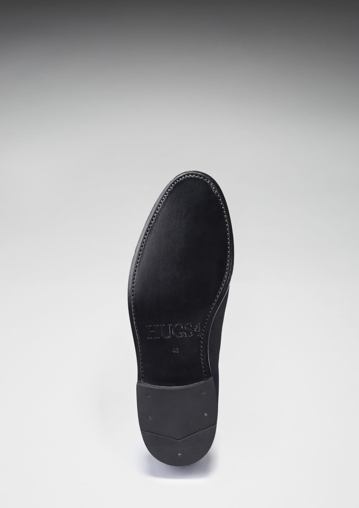 Black Suede Laced Loafers, Welted Leather Sole