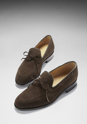 Laced Loafers, Brown Suede, Goodyear Welted