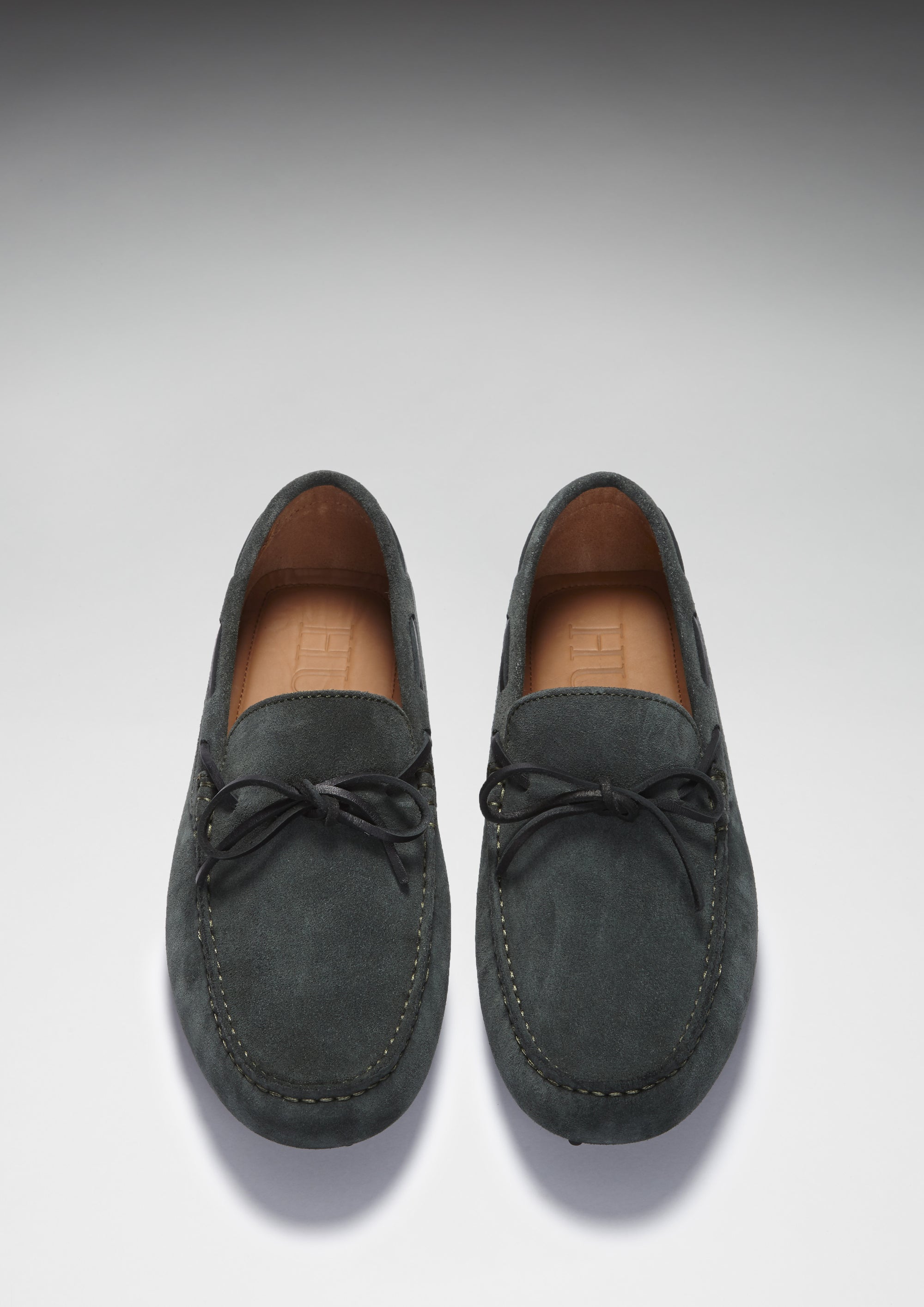 Laced Driving Loafers, racing green suede