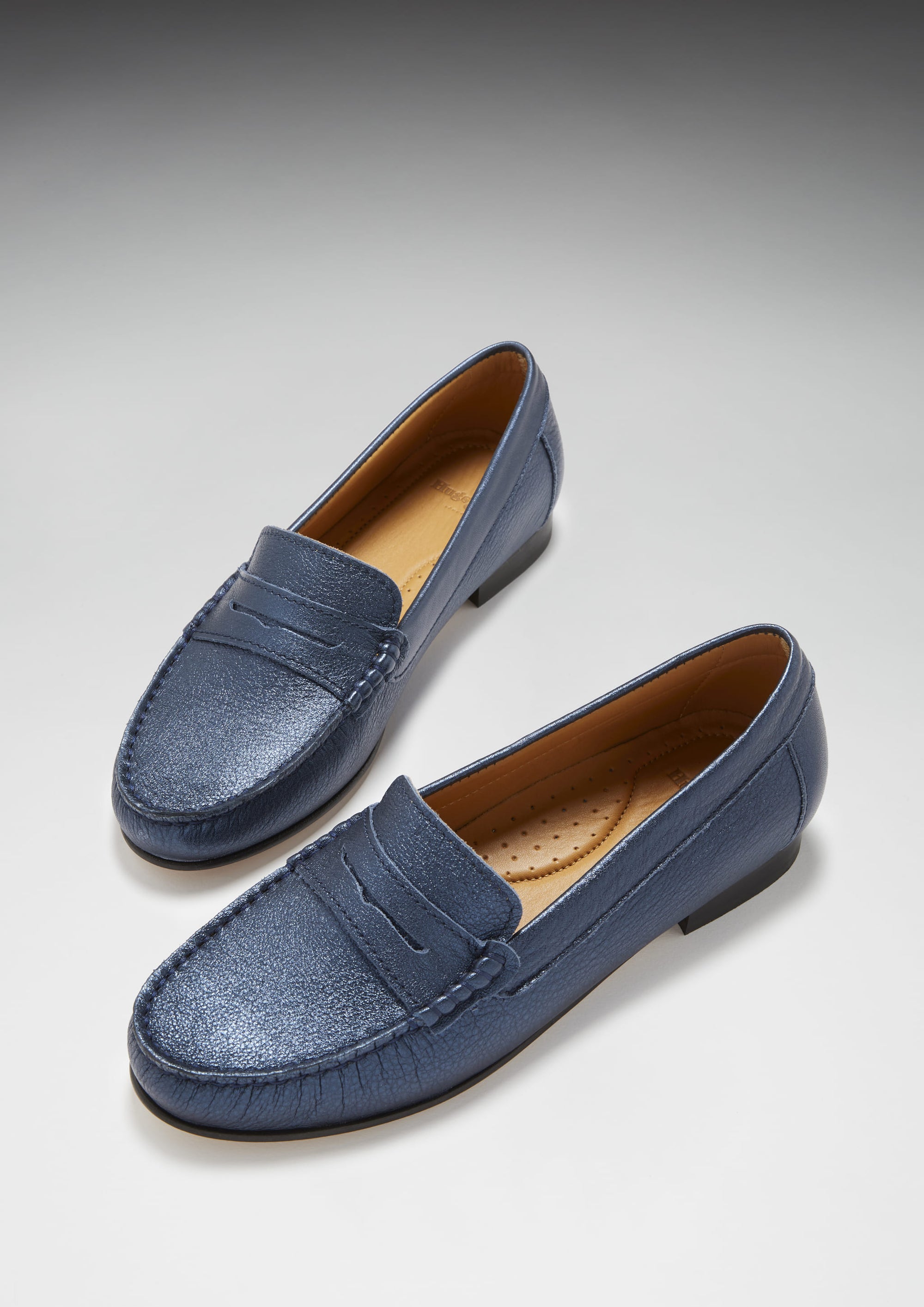 Blue penny loafers womens top