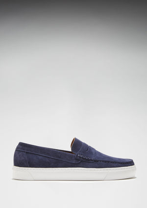 Slip-on Sneaker Loafers, navy blue suede