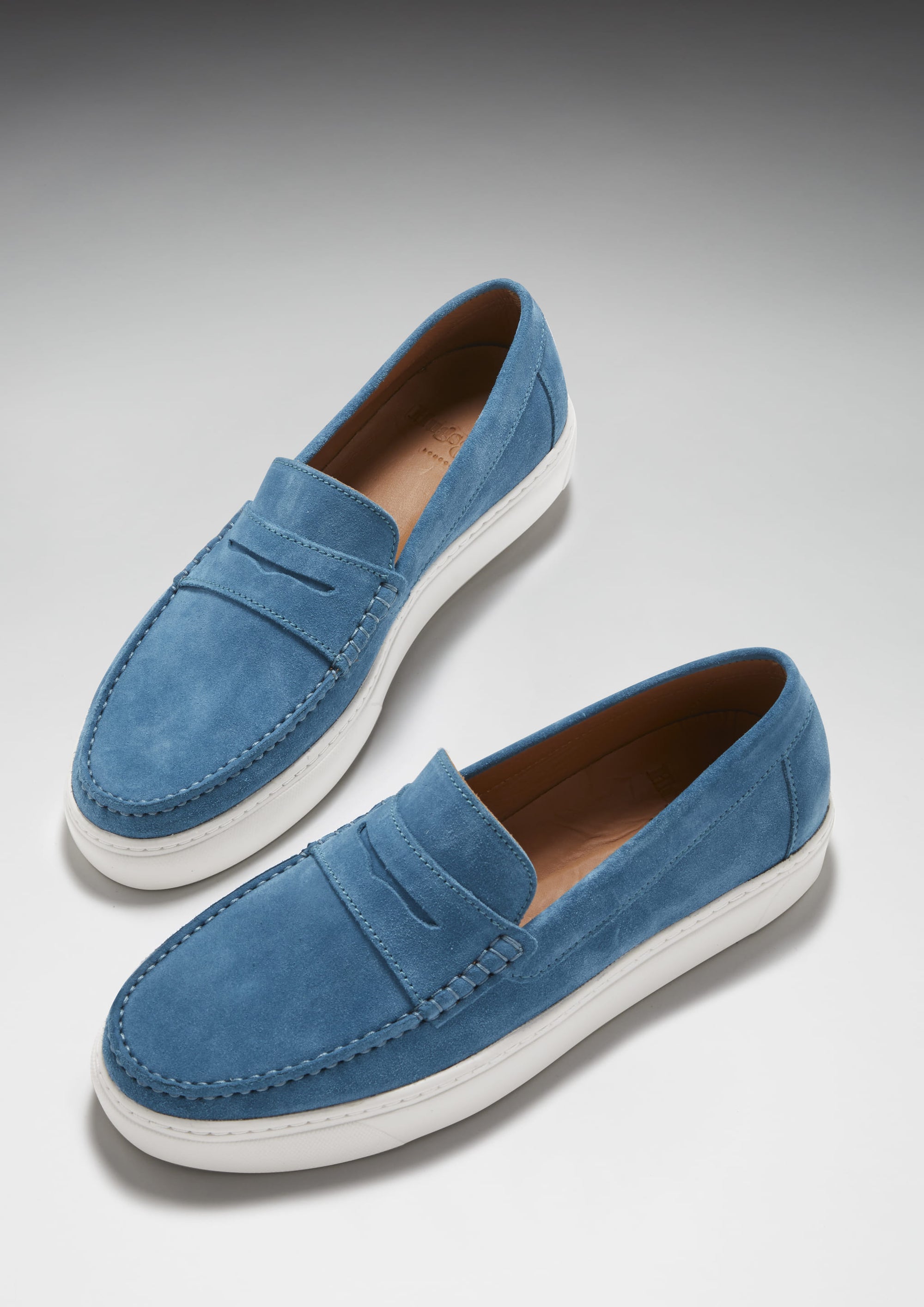 Slip-on Sneaker Mocassins, daim bleu pétrole