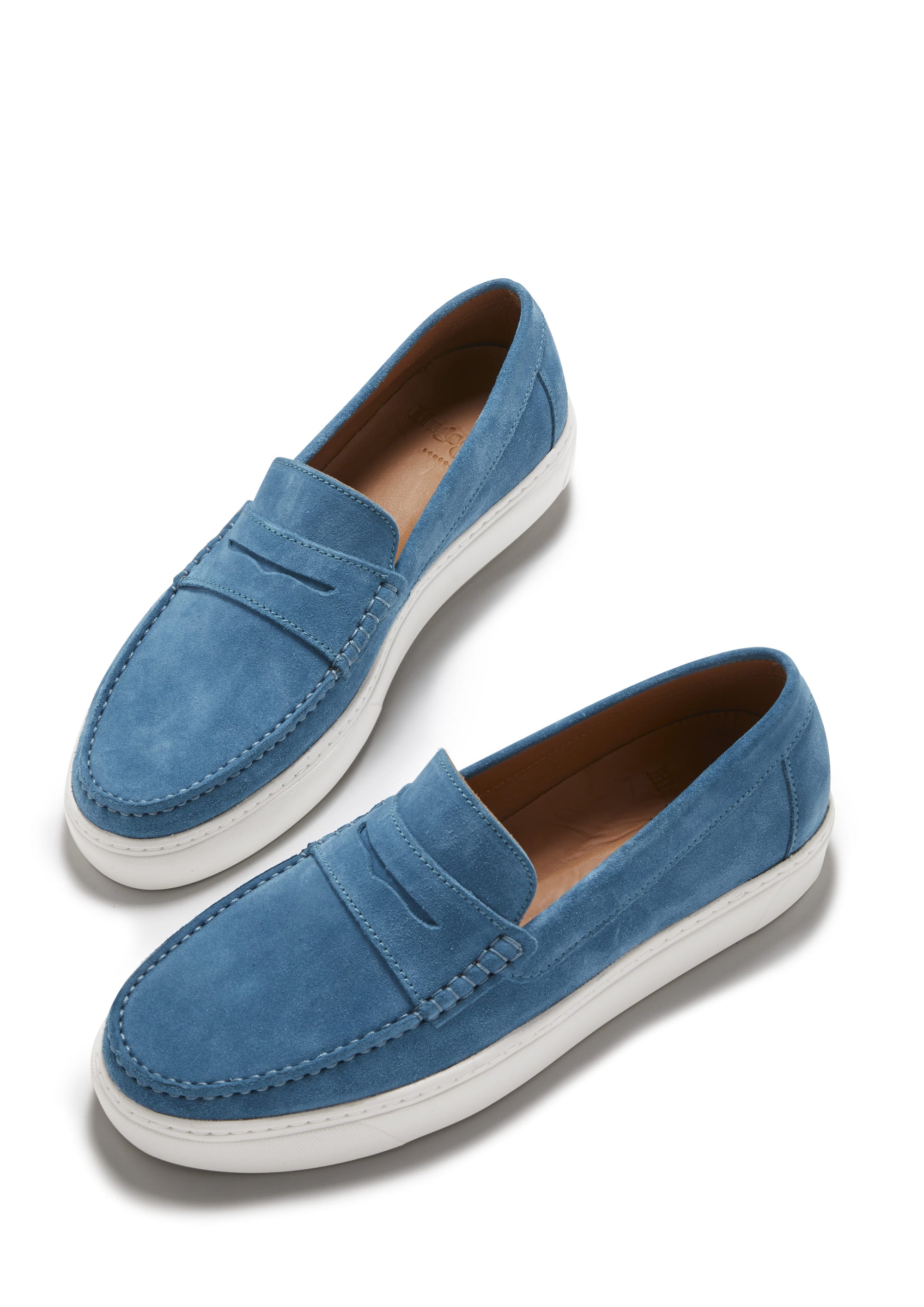 Slip-on Sneaker Mocassins, daim bleu pétrole