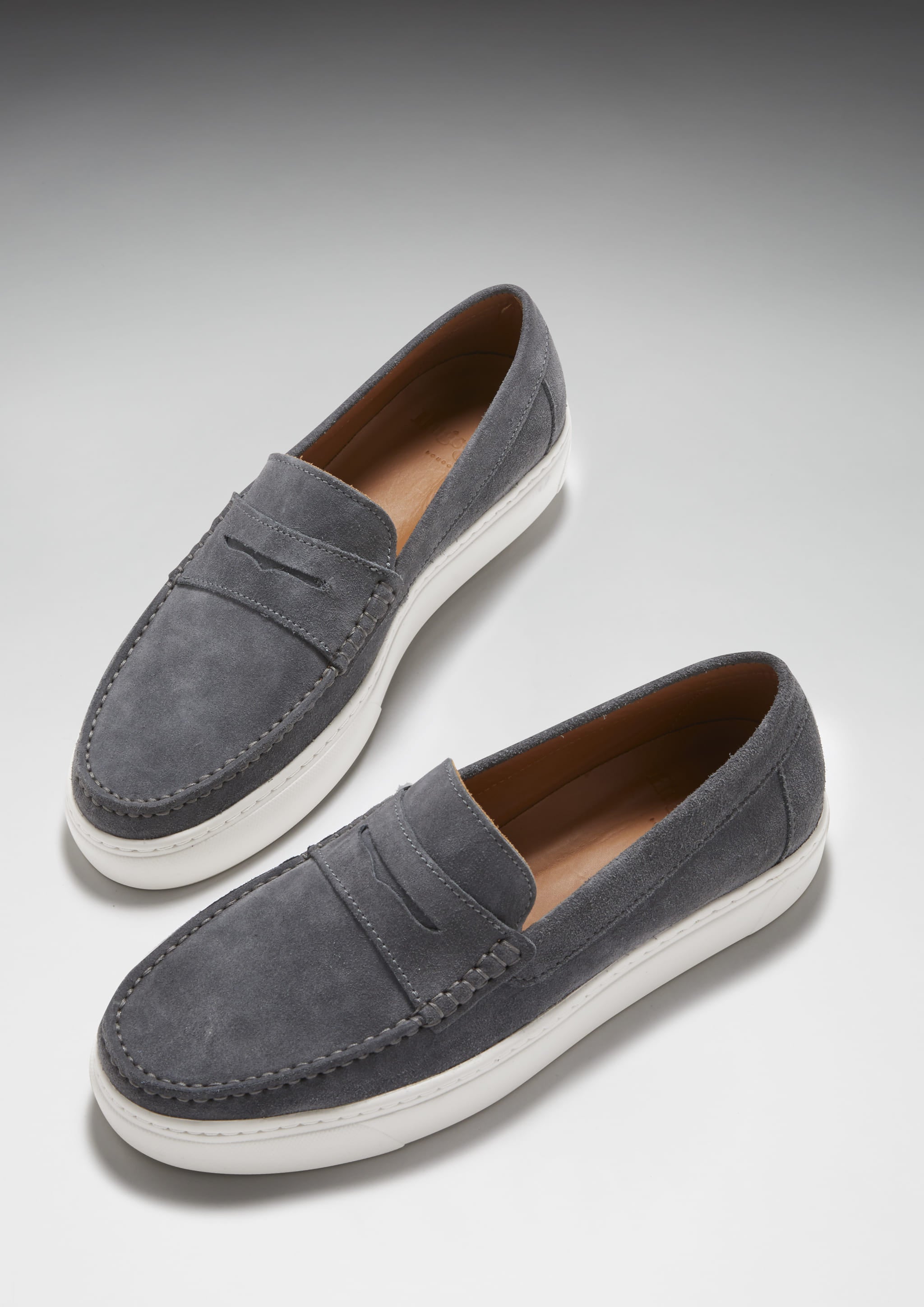 Slip-on Sneaker Loafers, slate grey suede - Hugs & Co.