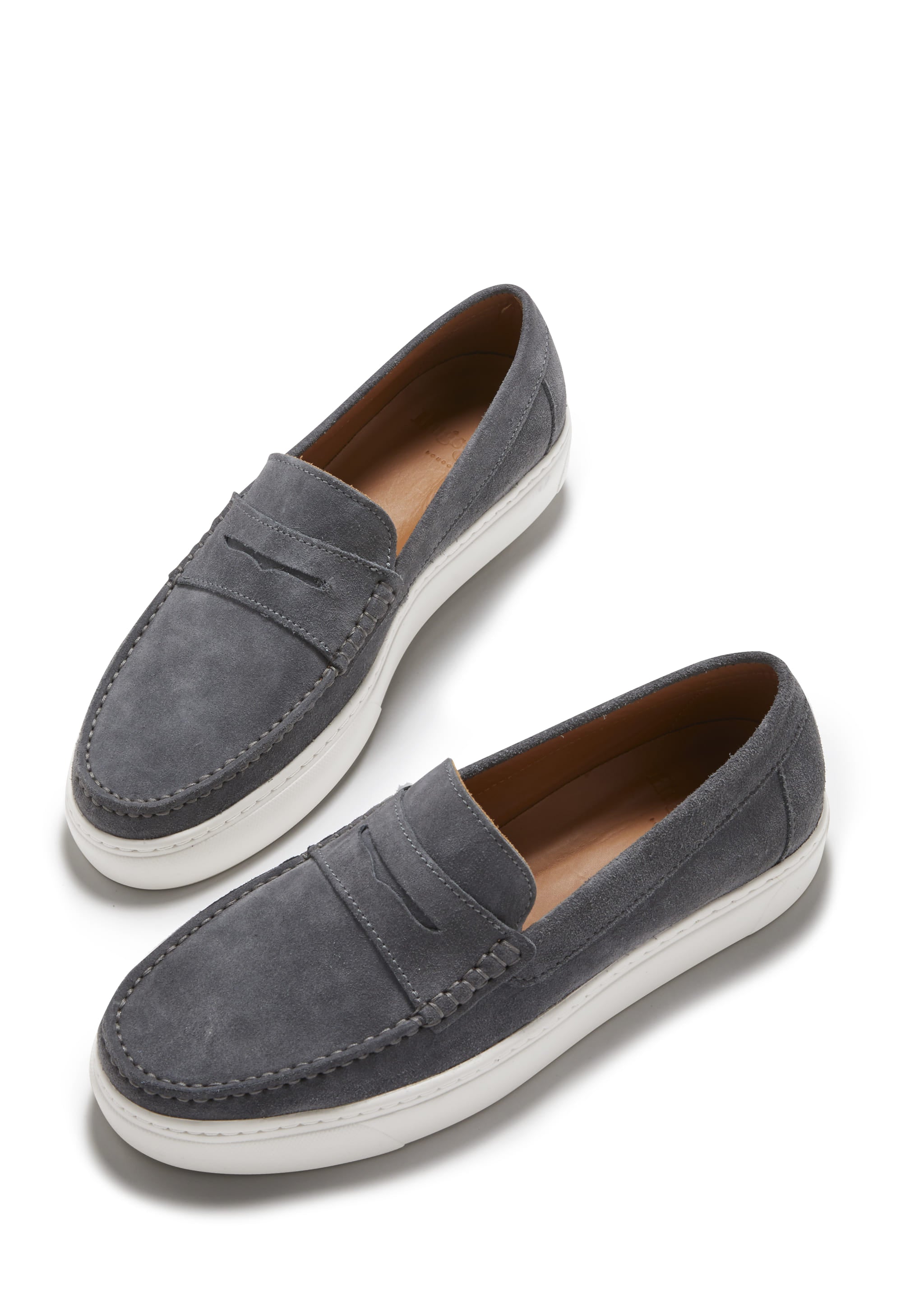 Grey slip on loafers discount