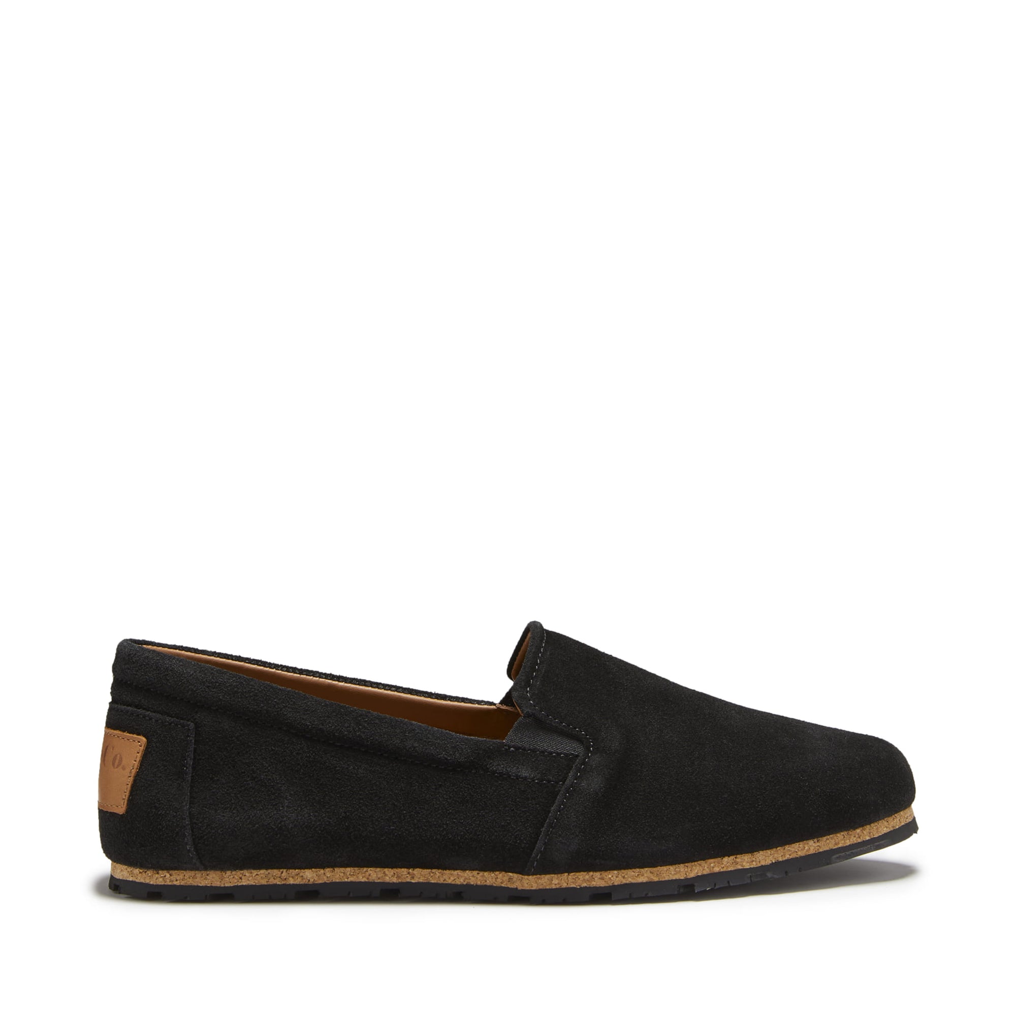 Espadrilles mit Reifensohle, schwarzes Wildleder