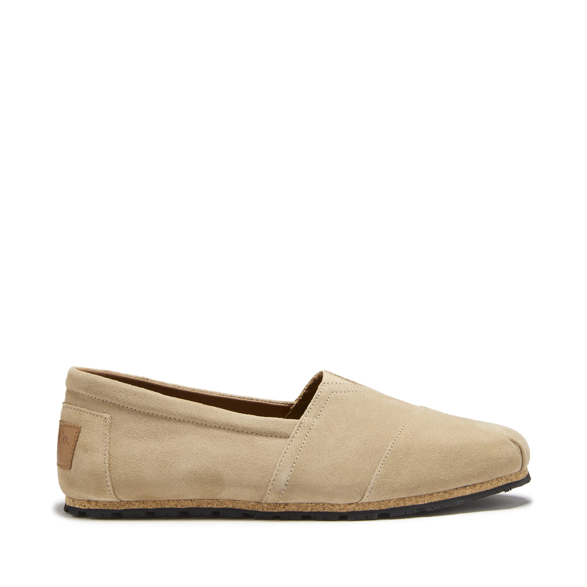 Espadrilles mit Reifensohle, taupefarbenes Wildleder