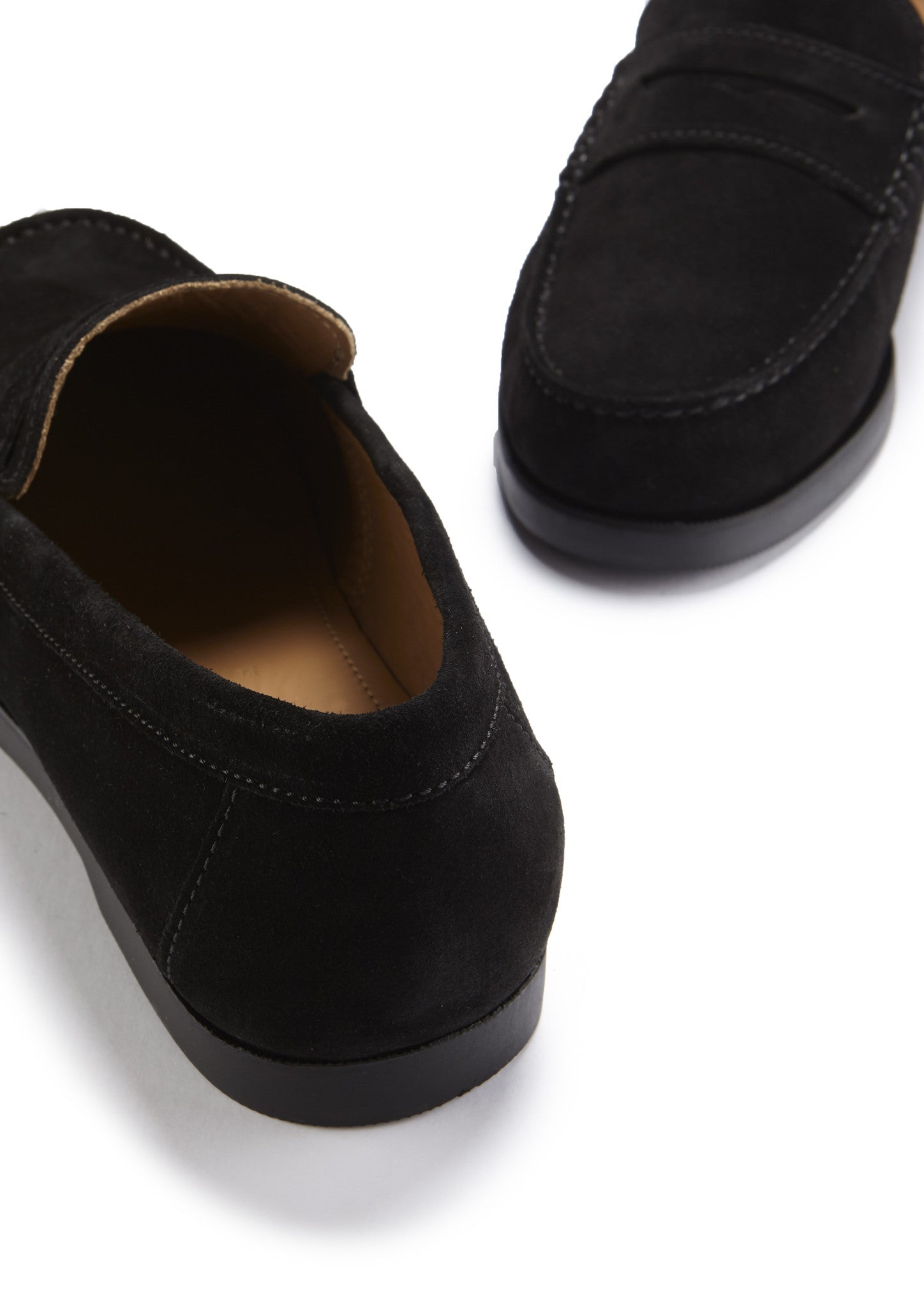 Boat Loafers, black suede
