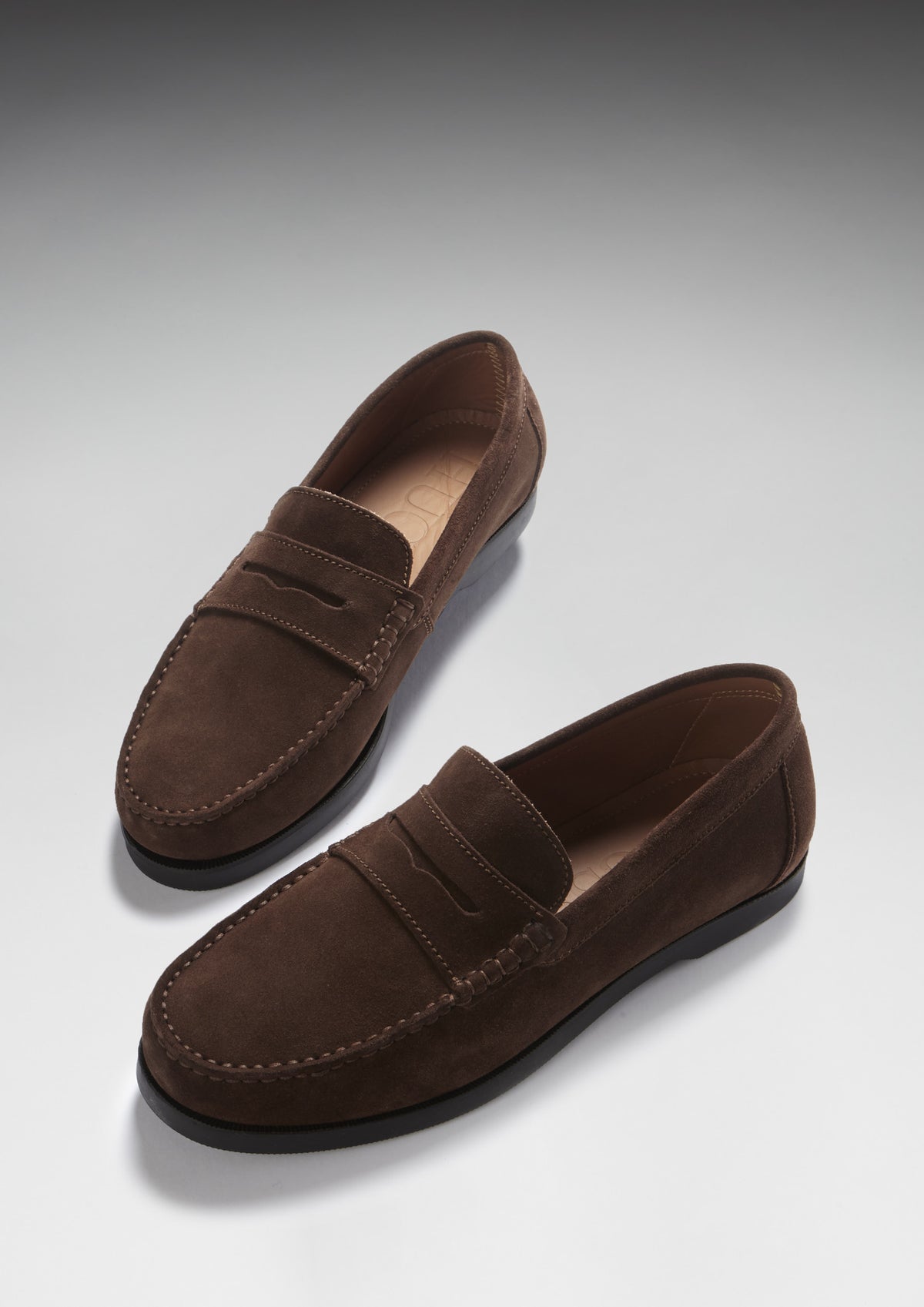 Bootsloafer, braunes Wildleder