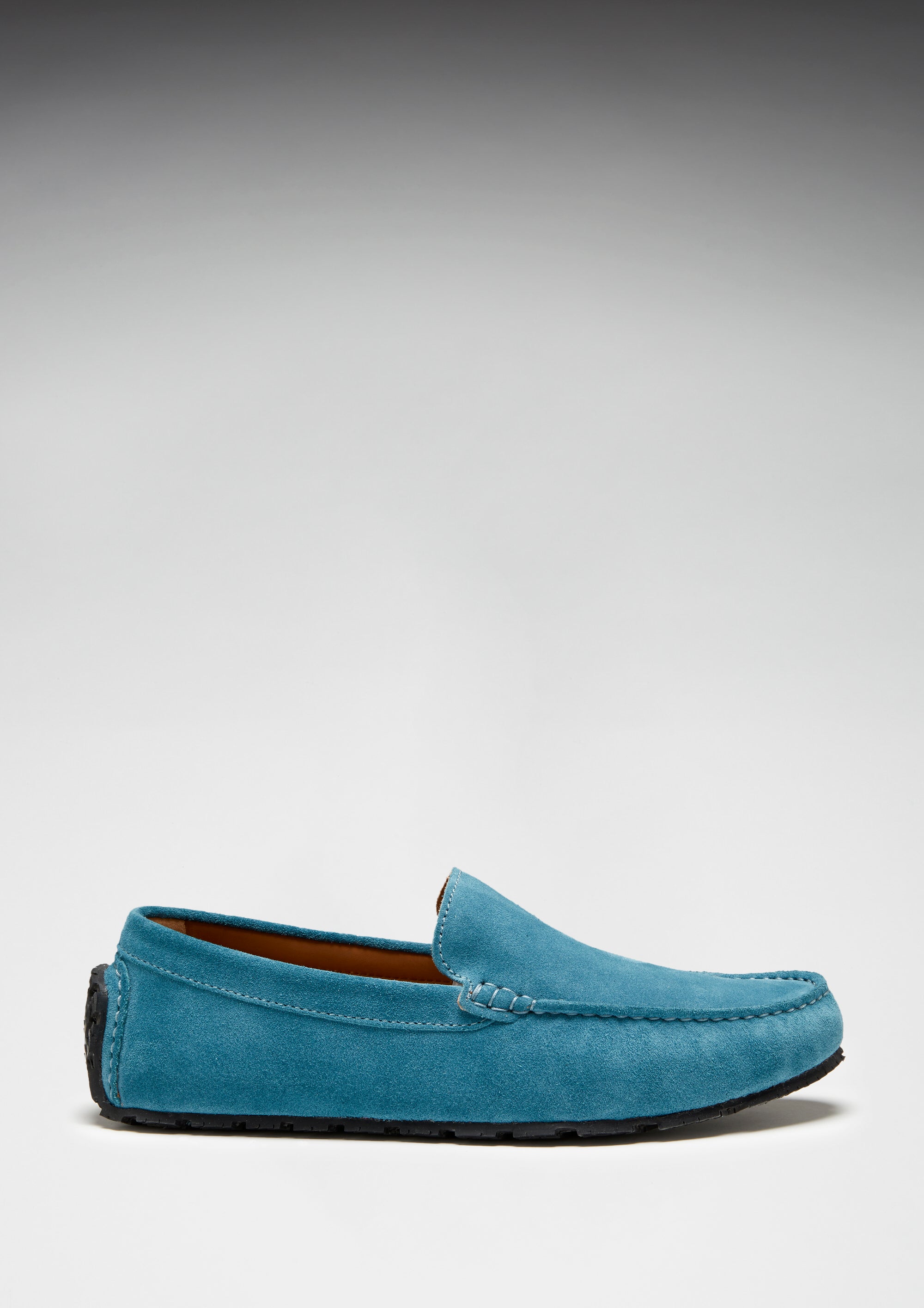 Tyre Sole Driving Loafers, petrol blue suede
