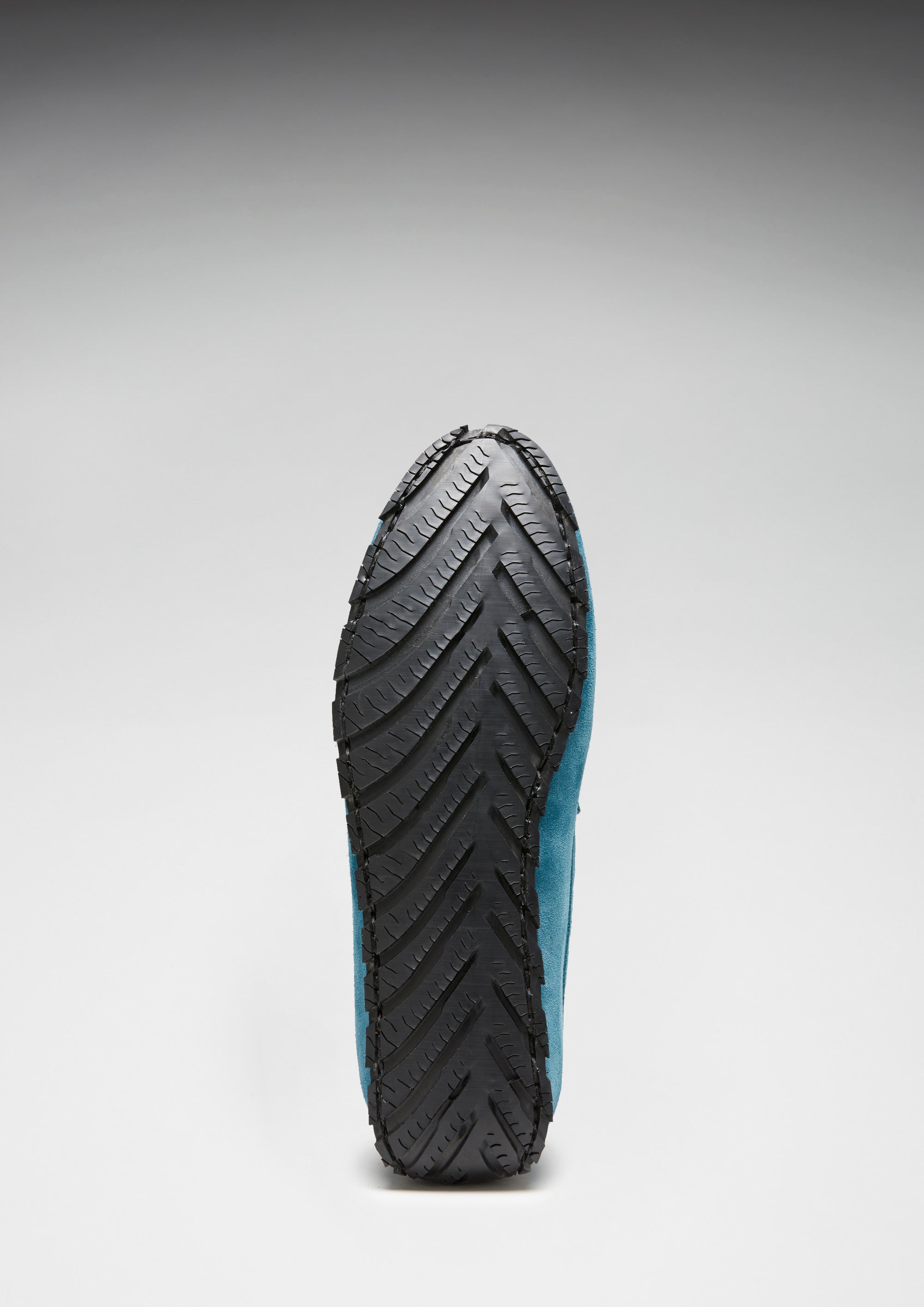 Tyre Sole Driving Loafers petrol blue suede Hugs Co