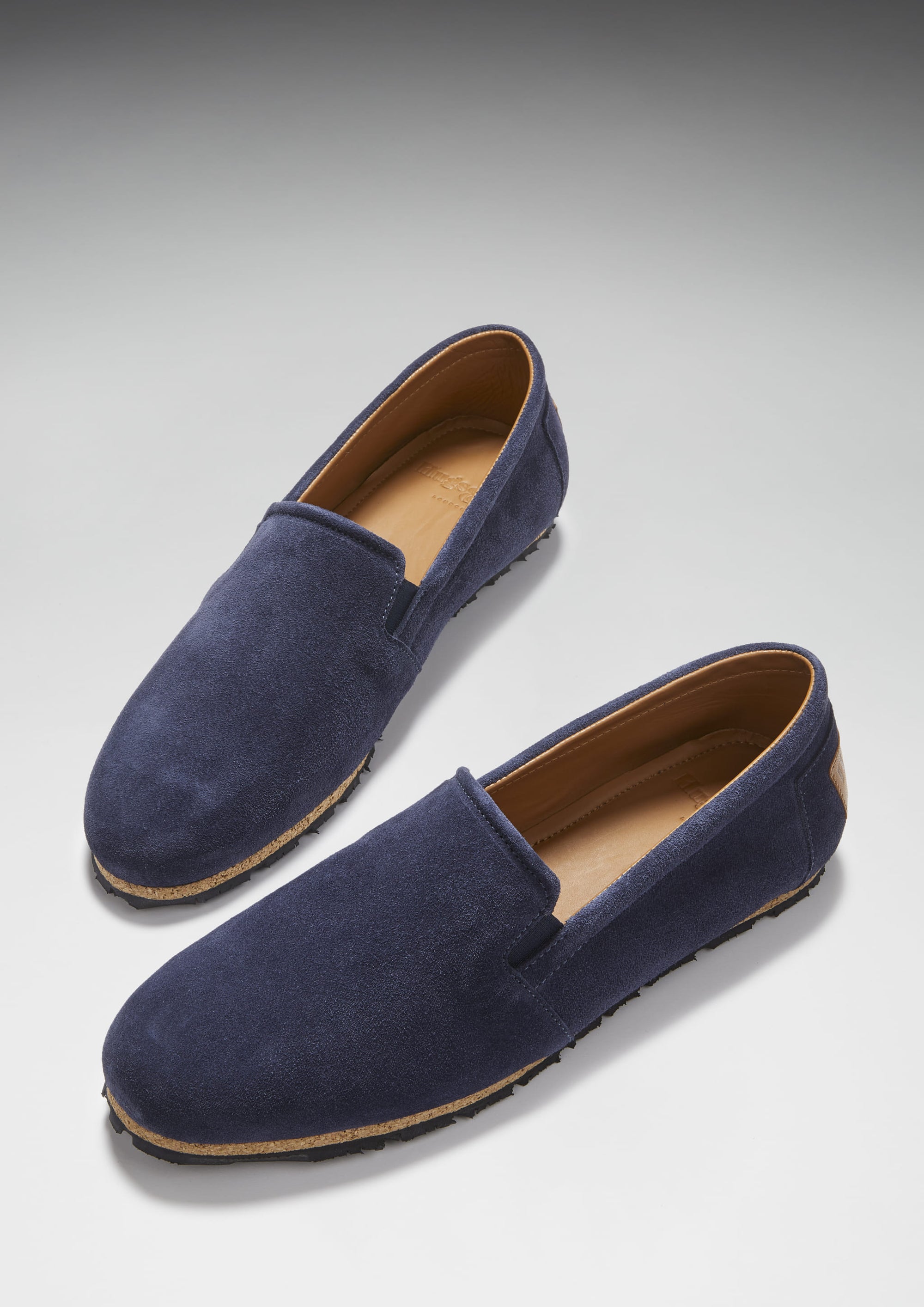 Espadrilles mit Reifensohle, marineblaues Wildleder