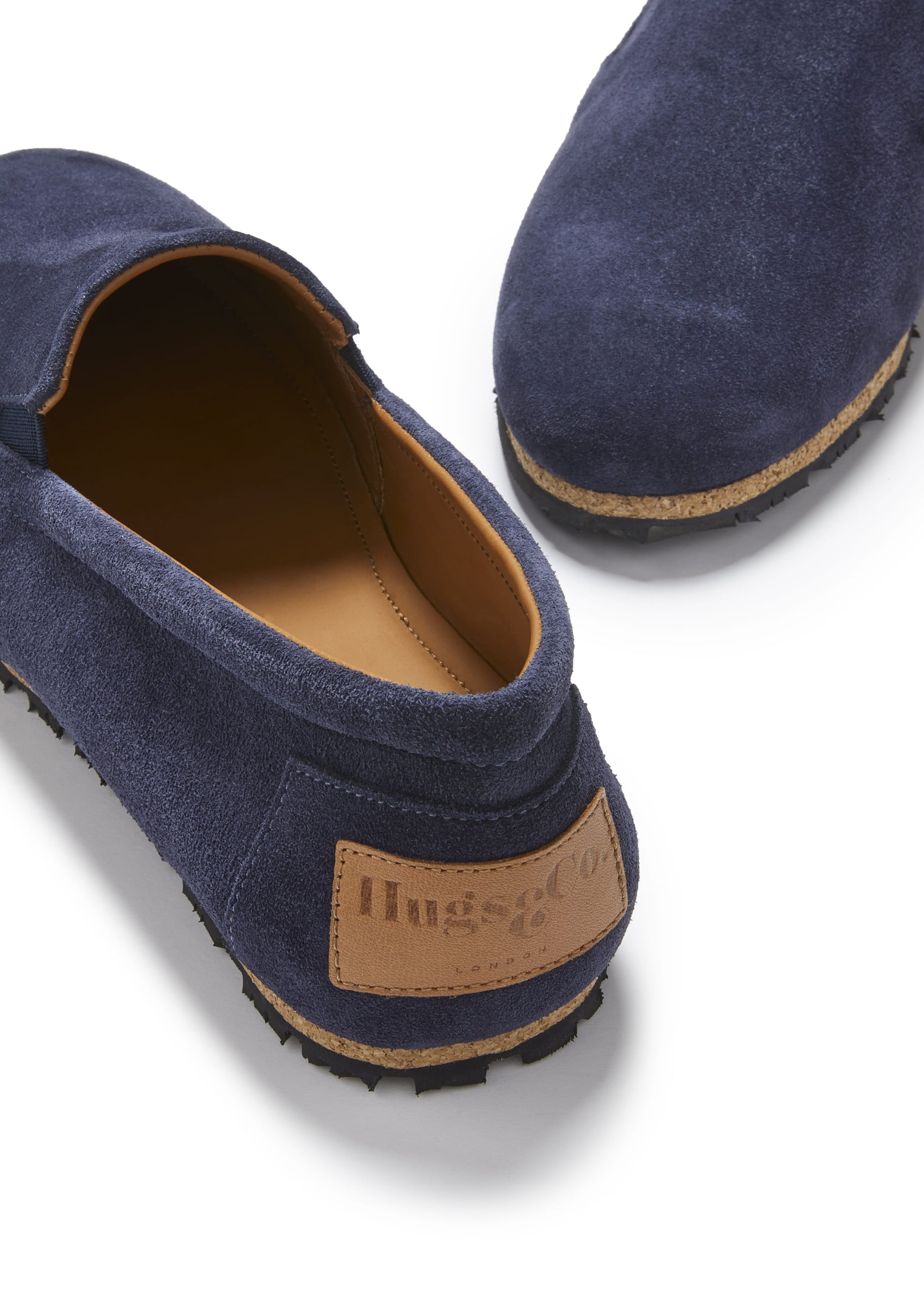 Espadrilles mit Reifensohle, marineblaues Wildleder