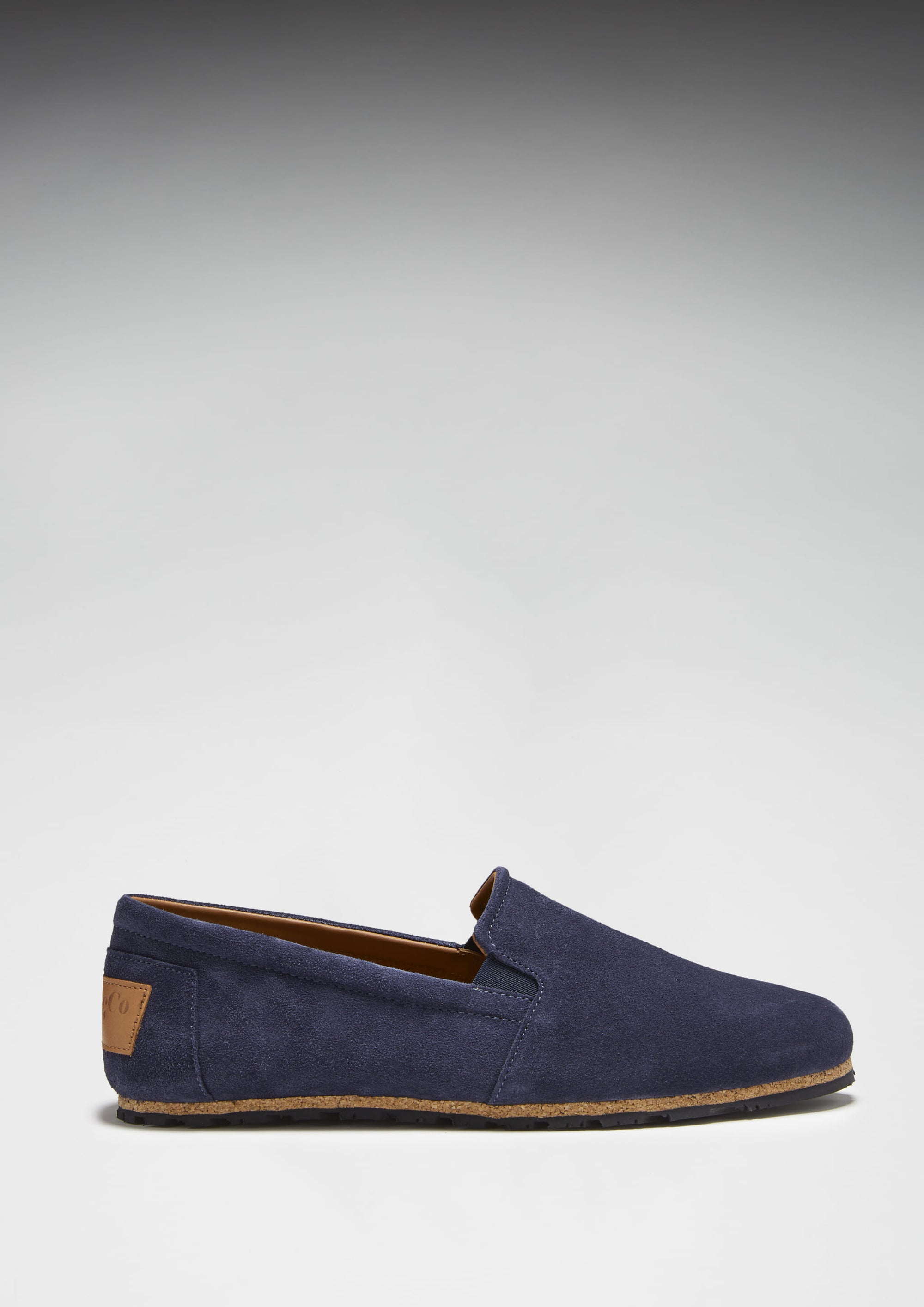 Espadrilles mit Reifensohle, marineblaues Wildleder