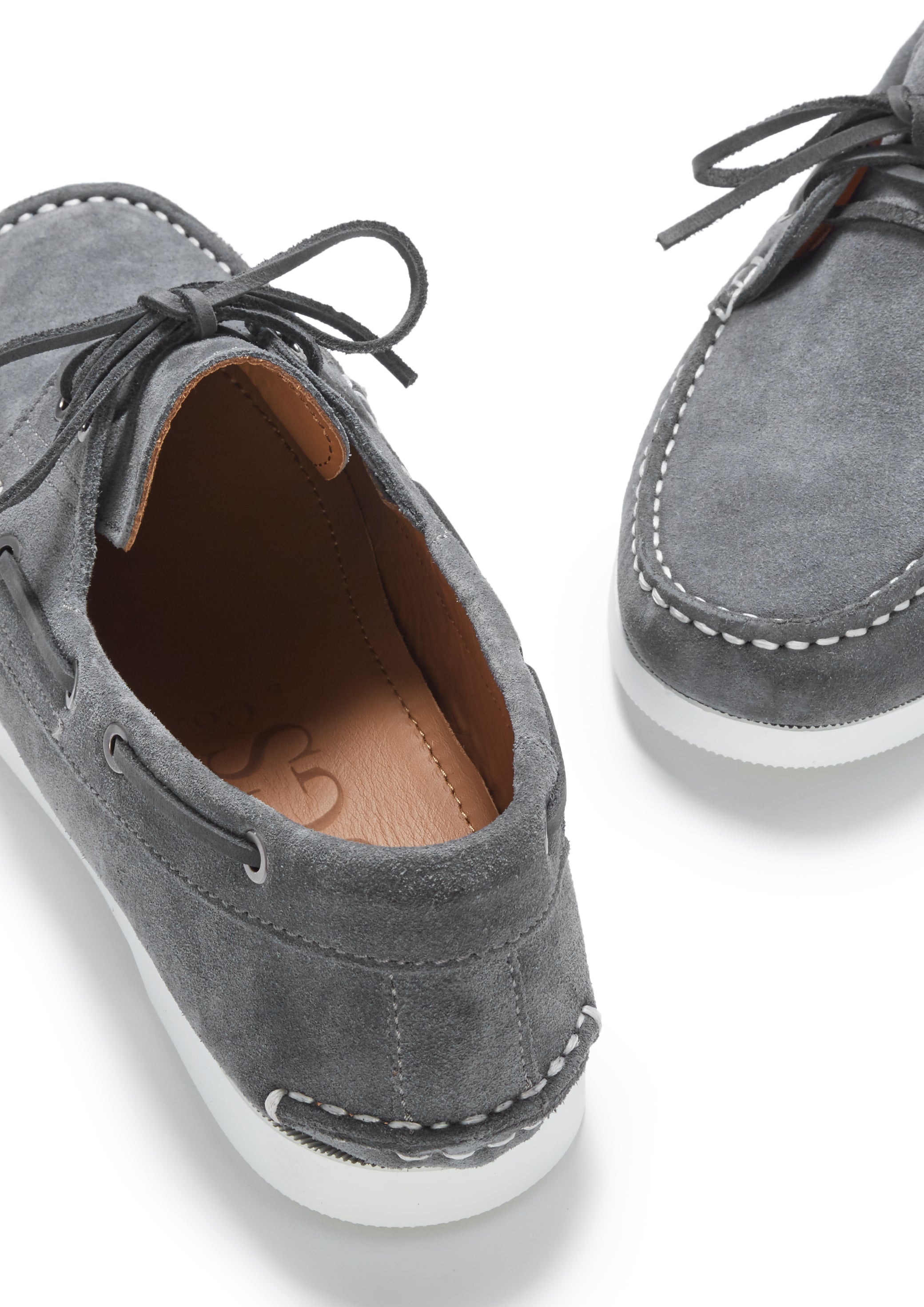 Deck Shoes, slate grey suede - Hugs & Co.