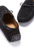 Mocassins de conduite à lacets avec semelle de pneu, daim noir