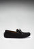 Mocassins de conduite à lacets avec semelle de pneu, daim noir