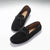 Laced Driving Loafers, Black Suede, Hugs & Co. Front